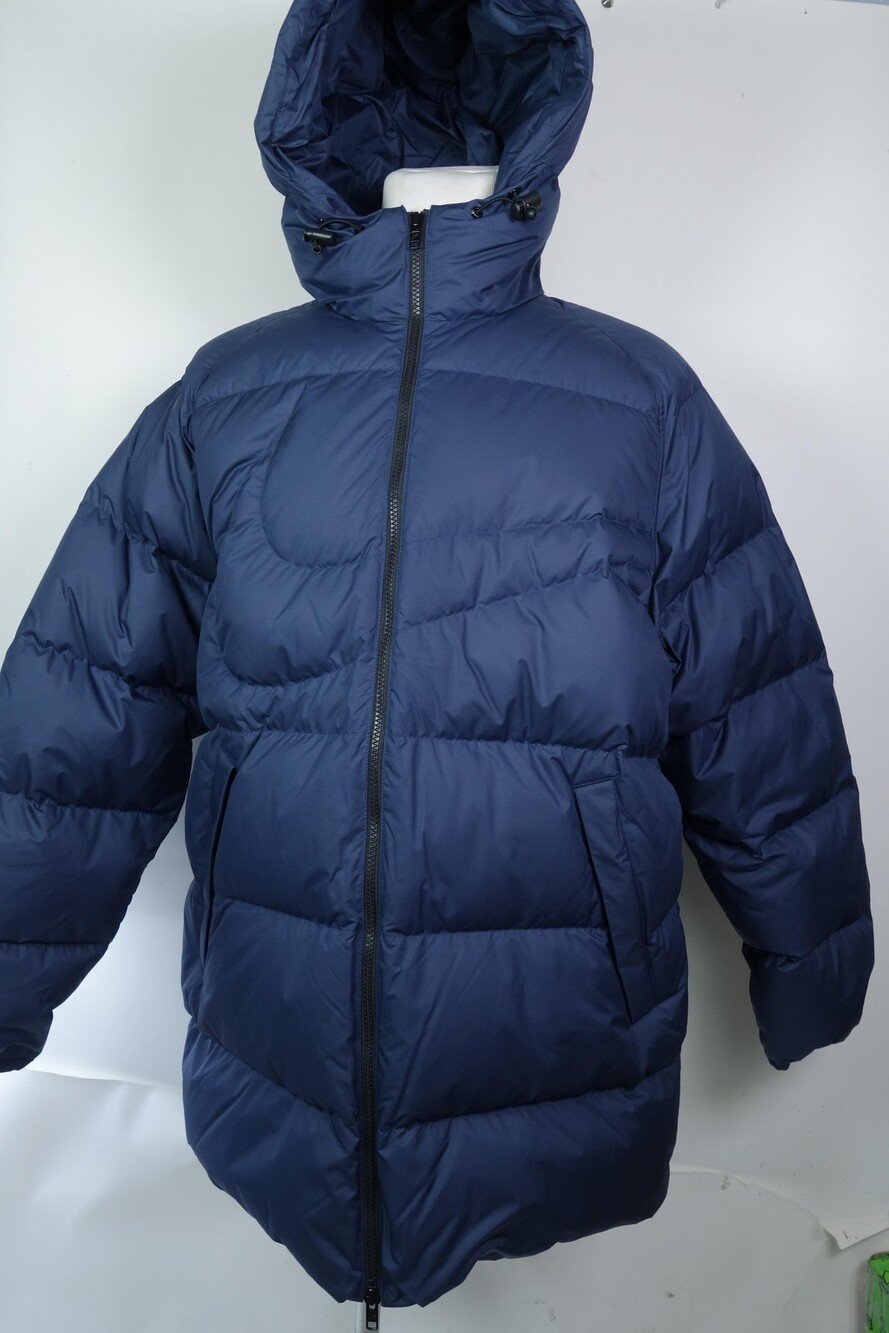 Nike Therma-FIT Swoosh Jacket Mens Large Blue Down Puffer Hooded IH2377-451